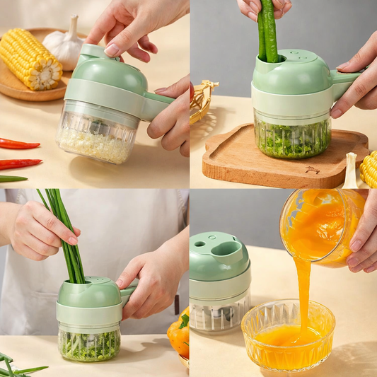 4 in 1 Portable Electric Vegetable Cutter Set