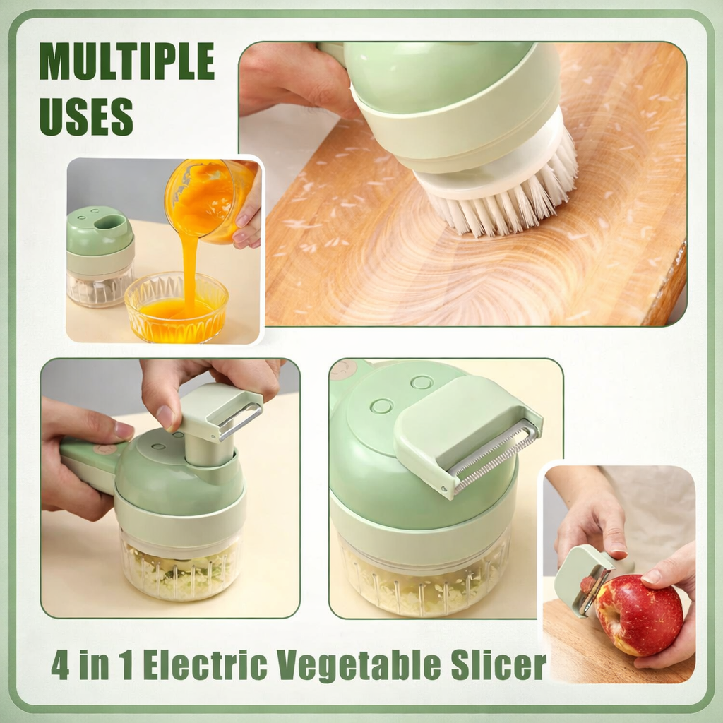 4 in 1 Portable Electric Vegetable Cutter Set