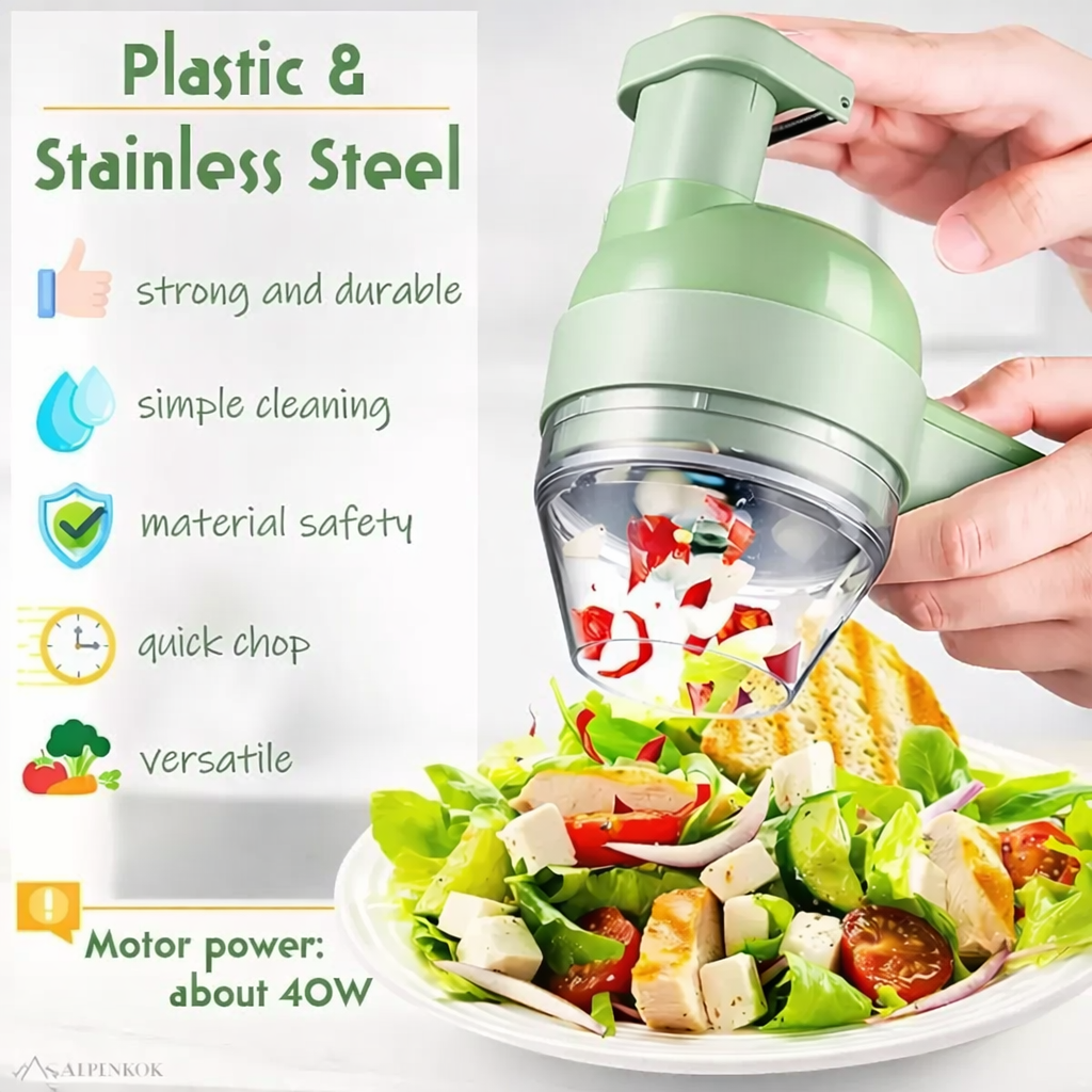4 in 1 Portable Electric Vegetable Cutter Set