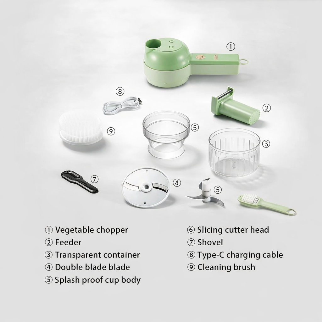 4 in 1 Portable Electric Vegetable Cutter Set