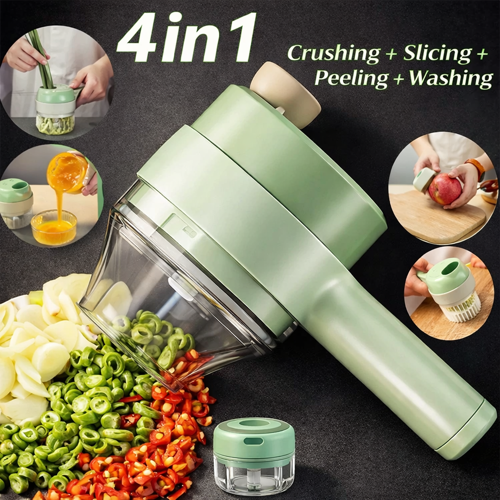 4 in 1 Portable Electric Vegetable Cutter Set