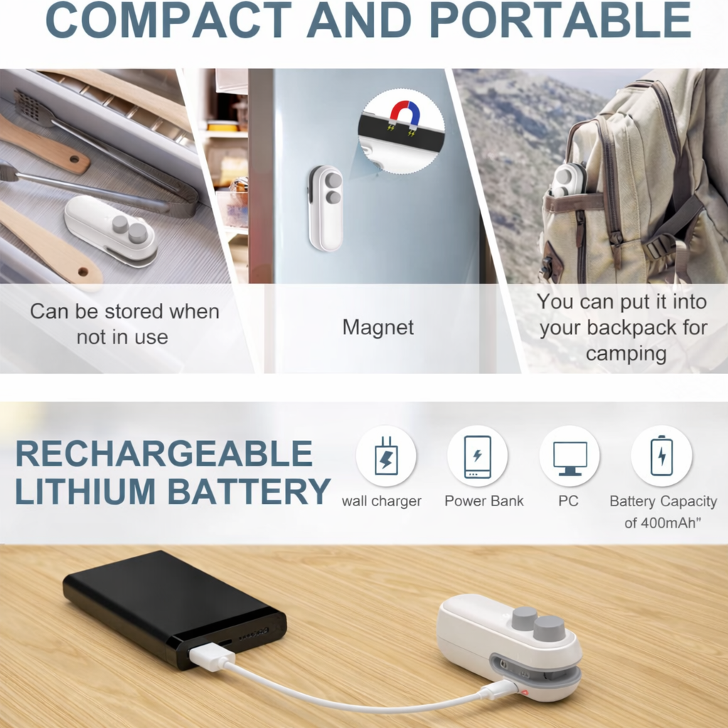 Portable Sealing Machine | 2 in 1 Usb Sealer Machine
